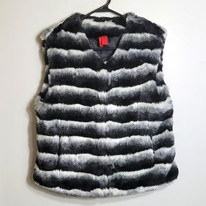 5/48 Striped Faux Fur Vest